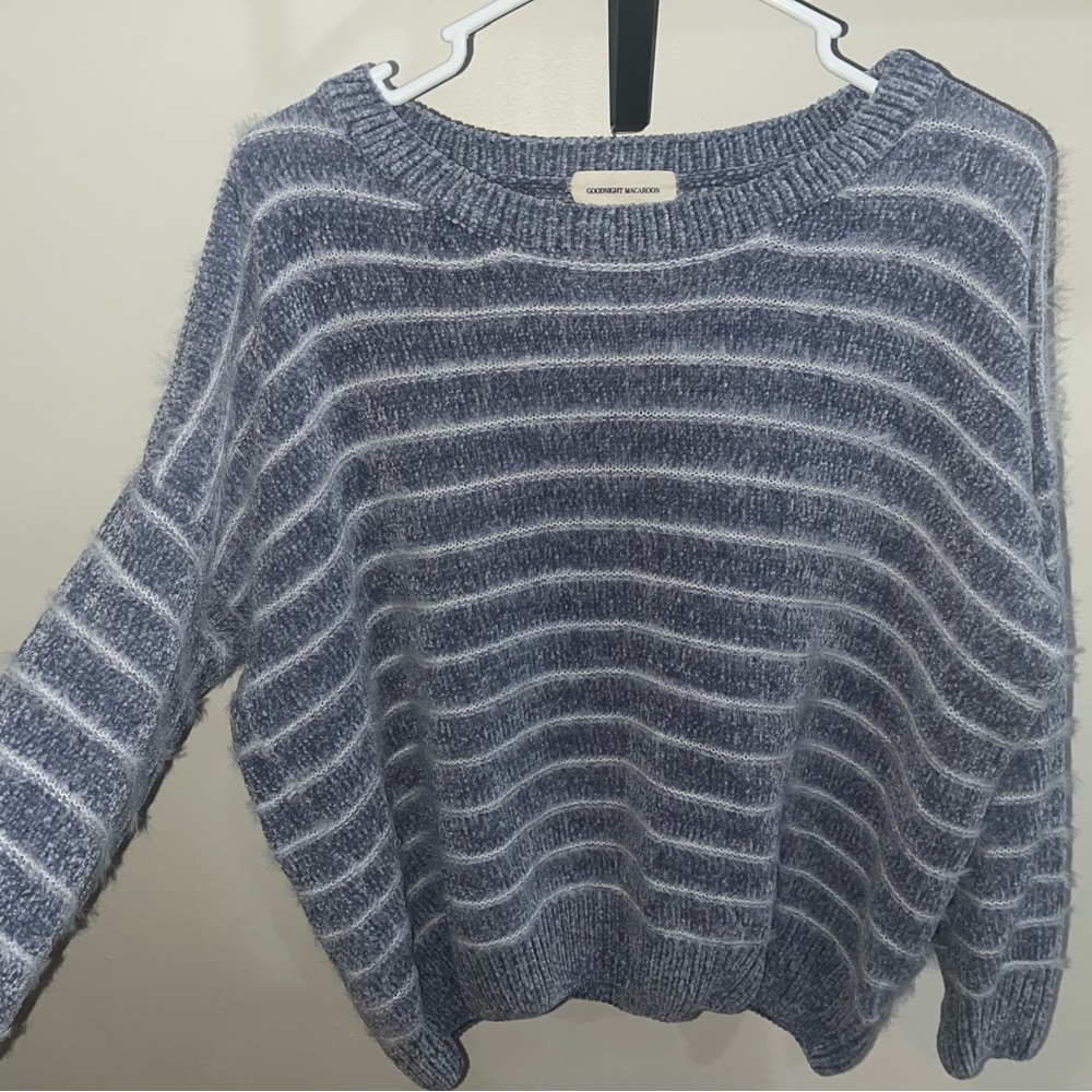 Fuzzy Striped Goodnight Macaroon Sweater